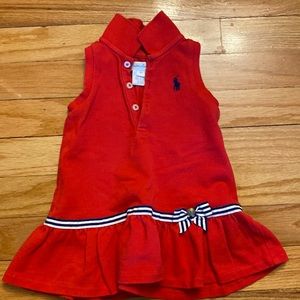 Ralph Lauren 6M Red Dress with Navy Pony. Comes with Bloomers